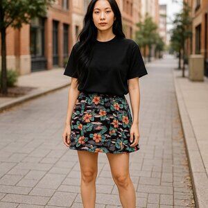 Hot Topic Vintage 2017 City Shanghai Tropical Skirt Juniors Large